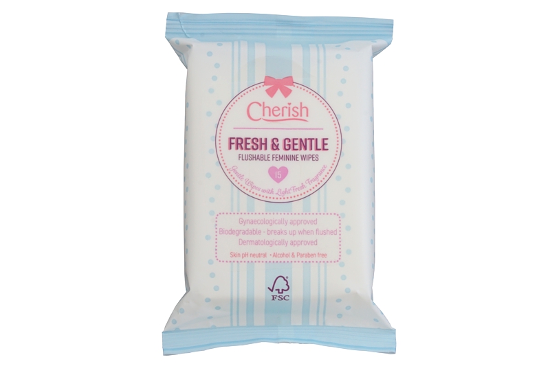 Cherish Flushable Feminine Hygiene Wet Toilet Tissue Wipes, John Dale Ltd