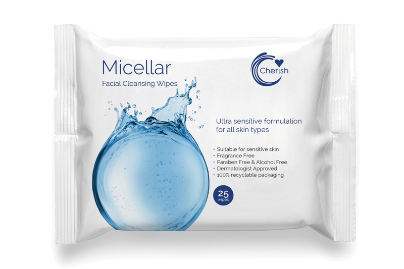 Micellar Water Wet Facial Beauty Wipes, John Dale Ltd